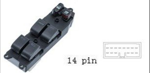 مجموعة مفاتيح تحكم زجاج (ماستر) - تويوتا كامري (1996-2001) | 14 خط
