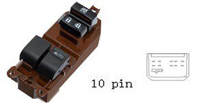 مجموعة مفاتيح تحكم زجاج (ماستر) - تويوتا | مقود أيمن (RHD) | 13 خط (لون بني)