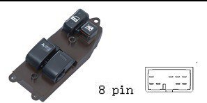 مجموعة مفاتيح تحكم زجاج (ماستر) - تويوتا | 8 خطوط | لون بني