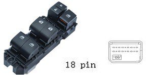 مجموعة مفاتيح تحكم زجاج (ماستر) - تويوتا هايلاندر | مقود أيمن (RHD) | 18 خط