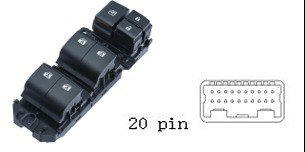 مجموعة مفاتيح تحكم زجاج (ماستر) - تويوتا سيينا (2015-2019) | 20 خط