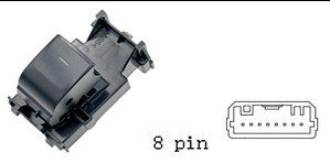 مفتاح تحكم نافذة فرعي - تويوتا | جهة الأمام يمين (FR) | 8 خطوط | تصميم انسيابي