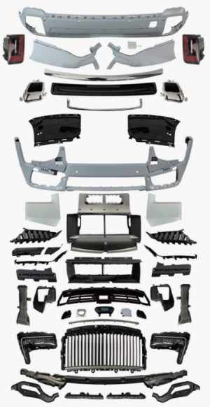 طقم هيكل خارجي كامل أمامي وخلفي — مناسب لـ Rolls-Royce Cullinan موديلات 2019–2024 ترقية إلى شكل 2025