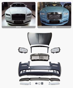 طقم تحويل هيكل أمامي — مناسب لـ Rolls-Royce Wraith (2015–2017) ترقية إلى شكل 2021 (UP 2)