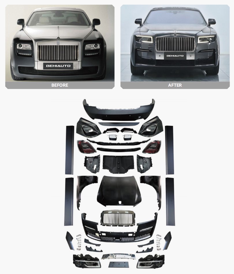 طقم تحويل هيكل كامل — مناسب لـ Rolls-Royce Ghost 1 (2010–2014) ترقية إلى شكل 2025 (UP 4 Facelift)