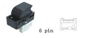 (مفتاح تحكم زجاج فرعي - نيسان بيك أب D22 | جهة الركاب (FR) | 6 خط)