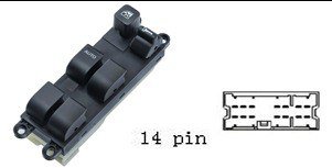 (مجموعة مفاتيح تحكم زجاج (ماستر) - نيسان (التيما/اكستيرا/سينترا/فرونتير) | جهة السائق (FL) | 14 خط)