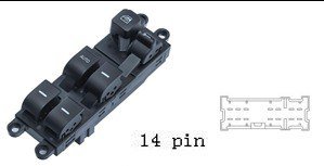 (مجموعة مفاتيح تحكم زجاج (ماستر) - نيسان كويست / فيليجر | جهة السائق (FL) | 14 خط)