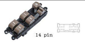 (مجموعة مفاتيح تحكم زجاج (ماستر) - نيسان كويست / فيليجر | لون بني | جهة السائق (FL) | 14 خط)