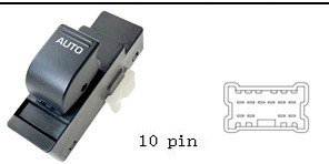 (مفتاح تحكم زجاج فرعي - نيسان بيك أب | جهة الركاب (FR) | 10 خط)