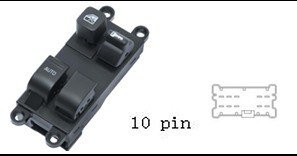 (مجموعة مفاتيح تحكم زجاج (ماستر) - نيسان بيك أب | جهة السائق (FL) | 10 خط)