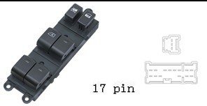 (مجموعة مفاتيح تحكم زجاج (ماستر) - نيسان تيانا | جهة السائق (FL) | 17 خط)