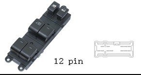 (مجموعة مفاتيح تحكم زجاج (ماستر) - نيسان | جهة السائق (FL) | 12 خط)