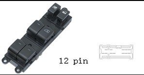 (مجموعة مفاتيح تحكم زجاج (ماستر) - نيسان نافارا | جهة السائق (RHD) | 12 خط)