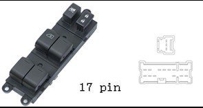 (مجموعة مفاتيح تحكم زجاج (ماستر) - نيسان سينترا سيدان | جهة السائق (FL) | 17 خط)