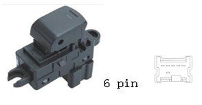 (مفتاح تحكم زجاج فرعي - نيسان فرونتير | جهة الركاب (FR/RL/RR) | 6 خط)