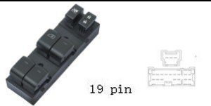 (مجموعة مفاتيح تحكم زجاج (ماستر) - نيسان صني | جهة السائق (FL) | 19 خط)