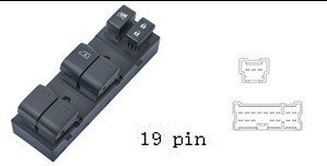 (مجموعة مفاتيح تحكم زجاج (ماستر) - نيسان صني | جهة السائق (FL) | 19 خط)