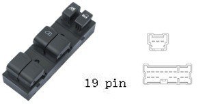 (مجموعة مفاتيح تحكم زجاج (ماستر) - نيسان قشقاي | جهة السائق (FL) | 19 خط)