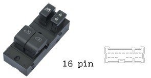 (مجموعة مفاتيح تحكم زجاج (ماستر) - نيسان NV200 | جهة السائق (FL) | 16 خط)