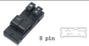 (مجموعة مفاتيح تحكم زجاج (ماستر) - نيسان فرونتير | جهة السائق (FL) | 8 خط)