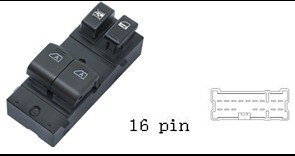 (مجموعة مفاتيح تحكم زجاج (ماستر) - نيسان تيتان | جهة السائق (FL) | 16 خط)