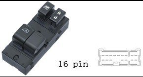 (مجموعة مفاتيح تحكم زجاج (ماستر) - نيسان ميكرا K13 | جهة السائق (FL) | 16 خط)