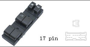 (مجموعة مفاتيح تحكم زجاج (ماستر) - نيسان تيانا | جهة السائق (FL) | 17 خط)