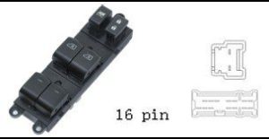 (مجموعة مفاتيح تحكم زجاج (ماستر) - نيسان باثفايندر | جهة السائق (FL) | 16 خط)