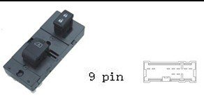 (مفتاح تحكم زجاج وقفل أبواب - نيسان ألتيما | جهة الراكب (FR) | 9 خط)