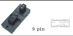 (مفتاح تحكم زجاج وقفل أبواب - نيسان باثفايندر | جهة الراكب (FR) | 9 خط)