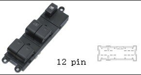 (مجموعة مفاتيح تحكم زجاج (ماستر) - نيسان نافارا | جهة السائق (FL) | 12 خط)