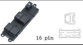 (مجموعة مفاتيح تحكم زجاج (ماستر) - نيسان | جهة السائق (FL) | 16 خط)