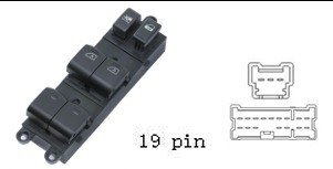 (مجموعة مفاتيح تحكم زجاج (ماستر) - نيسان تيتان | جهة السائق (FL) | 19 خط)
