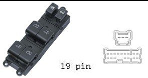 (مجموعة مفاتيح تحكم زجاج (ماستر) - إنفينيتي G35 | جهة السائق (FL) | 19 خط)