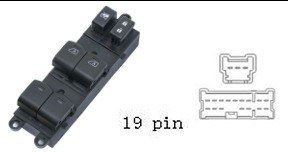 (مجموعة مفاتيح تحكم زجاج (ماستر) - نيسان مكسيما، أرمادا، وتيتان | جهة السائق (FL) | 19 خط)
