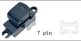 (مفتاح تحكم زجاج مفرد - نيسان تيتان | جهة الراكب (FR) | 7 خط)