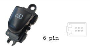 (مفتاح تحكم زجاج مفرد - نيسان بيك أب P11 | جهة الراكب (FR) | 6 خط)