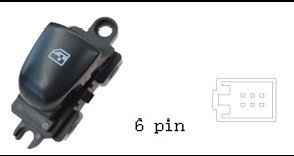(مفتاح تحكم زجاج مفرد - نيسان بيك أب رويقي | جهة (FR/RL/RR) | 6 خط)