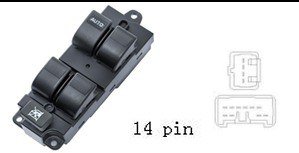 لوحة مفاتيح تحكم زجاج السيارة لمازدا (MAZDA) - إصدار 14 Pin