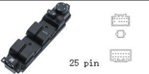 لوحة مفاتيح تحكم زجاج ومرايا السيارة لمازدا 2 (2008-2015) - نظام القيادة اليمين (RHD)