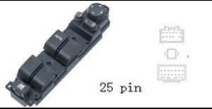 لوحة مفاتيح تحكم زجاج ومرايا السيارة الرئيسية - إصدار 25 Pin