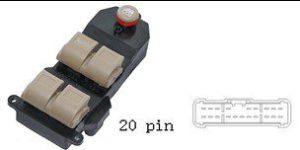 مفتاح تحكم نوافذ هوندا فيت (2001-2005) - لون بيج (OEM)