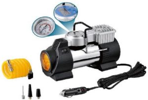 كمبروسر هواء للسيارة 12 فولت بضغط 150 PSI مع ضوء LED وخرطوم PU