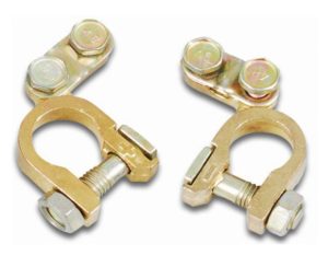 مشبك أقطاب بطارية ألمنيوم مطلي بالنحاس 24 فولت (زوج)