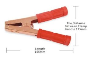 مشبك بطارية نحاسي كبير مع مقبض معزول 155×115 مم
