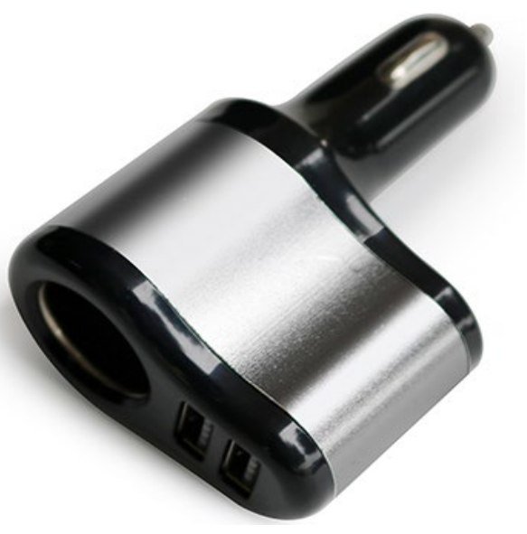 شاحن سيارة مع منفذ ولاعة ومنفذي USB
