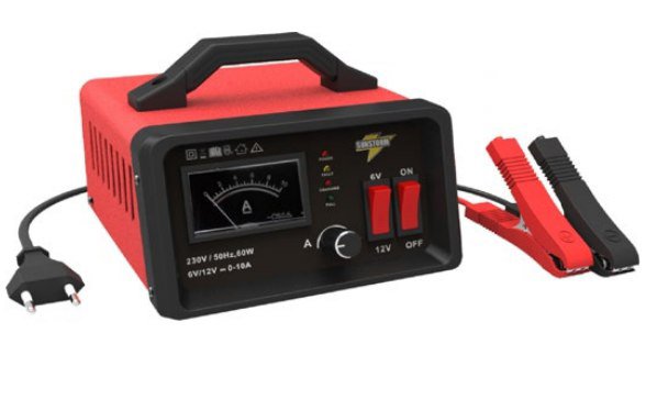 شاحن بطارية سيارة 6V / 12V مع تحكم بالأمبير حتى 10A