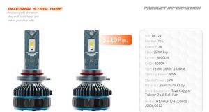 لمبات LED أمامية بإضاءة قوية ونظام تبريد فعال