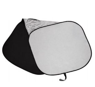 ستارة شمسية أمامية للسيارة فضي / أسود مقاس 142×67 سم